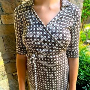 Geometric pattern wrap dress by Ann Taylor